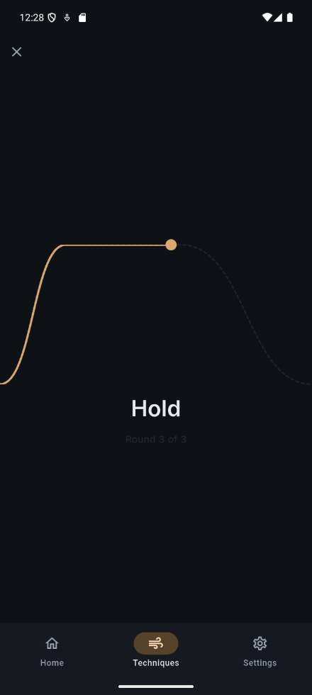 Breathe session — Hold