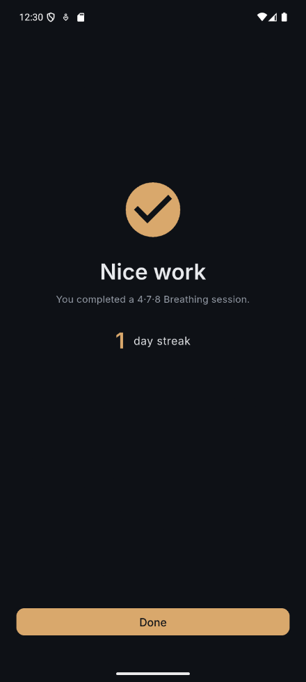 Breathe session complete